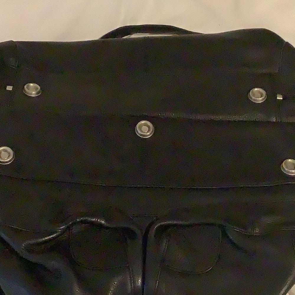 Black Leather OVERLND Travel Bag - Picture 6 of 7